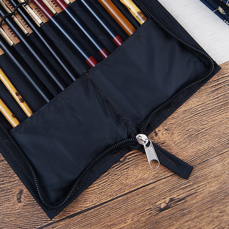 笔帘包式拉链款高档笔袋毛笔帘国画外出携带方便收纳手工布艺古风