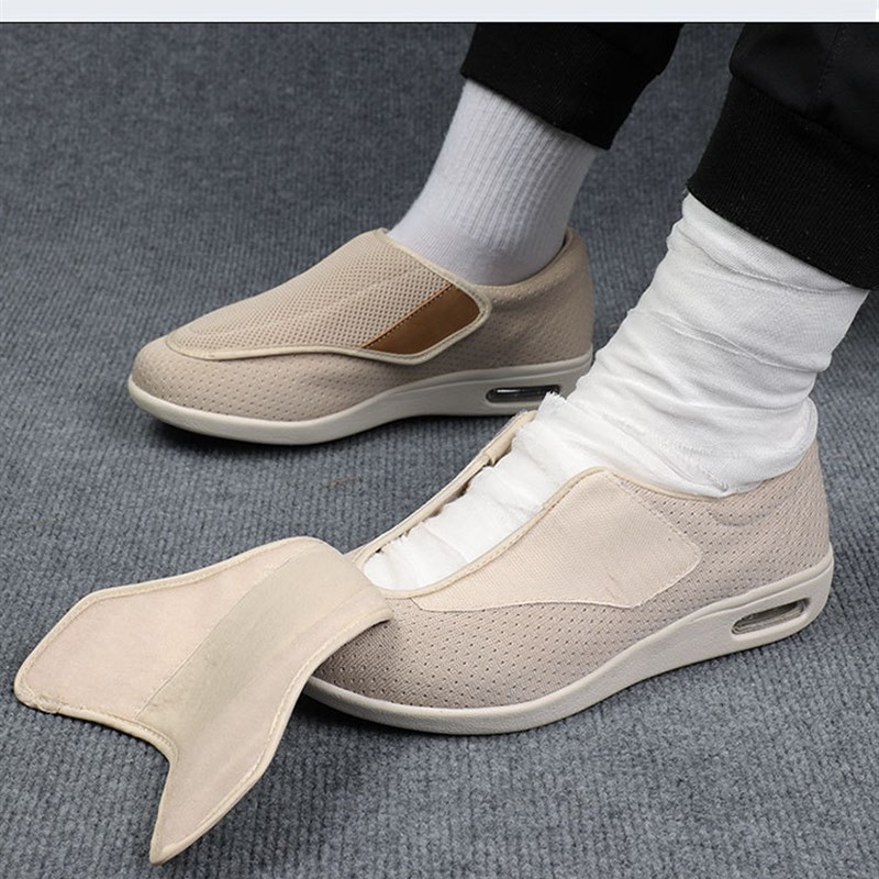 夏季糖尿病足鞋老人鞋大脚骨女鞋宽脚肿鞋拇指外翻鞋脚变形魔术贴