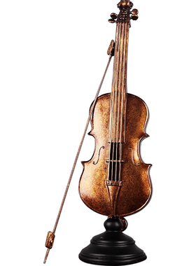 小提琴复古乐器摆件欧式创意家居饰品红酒架书架酒柜客厅桌面摆设