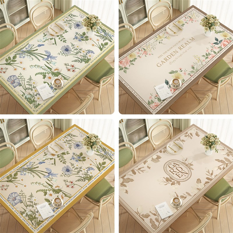 美式皮革桌布高级感防水防油防烫免洗餐桌垫长方形可裁剪茶几盖布