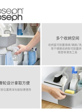 JosephJoseph收纳蓝台面柜门清洁用品收纳架厨房置物架神器85197