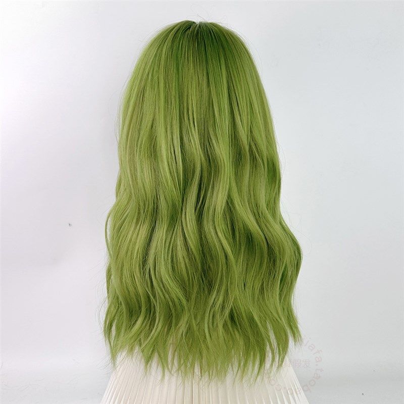 绿色假发女锁骨发全头套式万用头发lolita中长卷发彩大波浪毛cos,美发护发/假发,日常整顶假发,淘宝优惠券,粉丝福利购,淘宝优惠卷