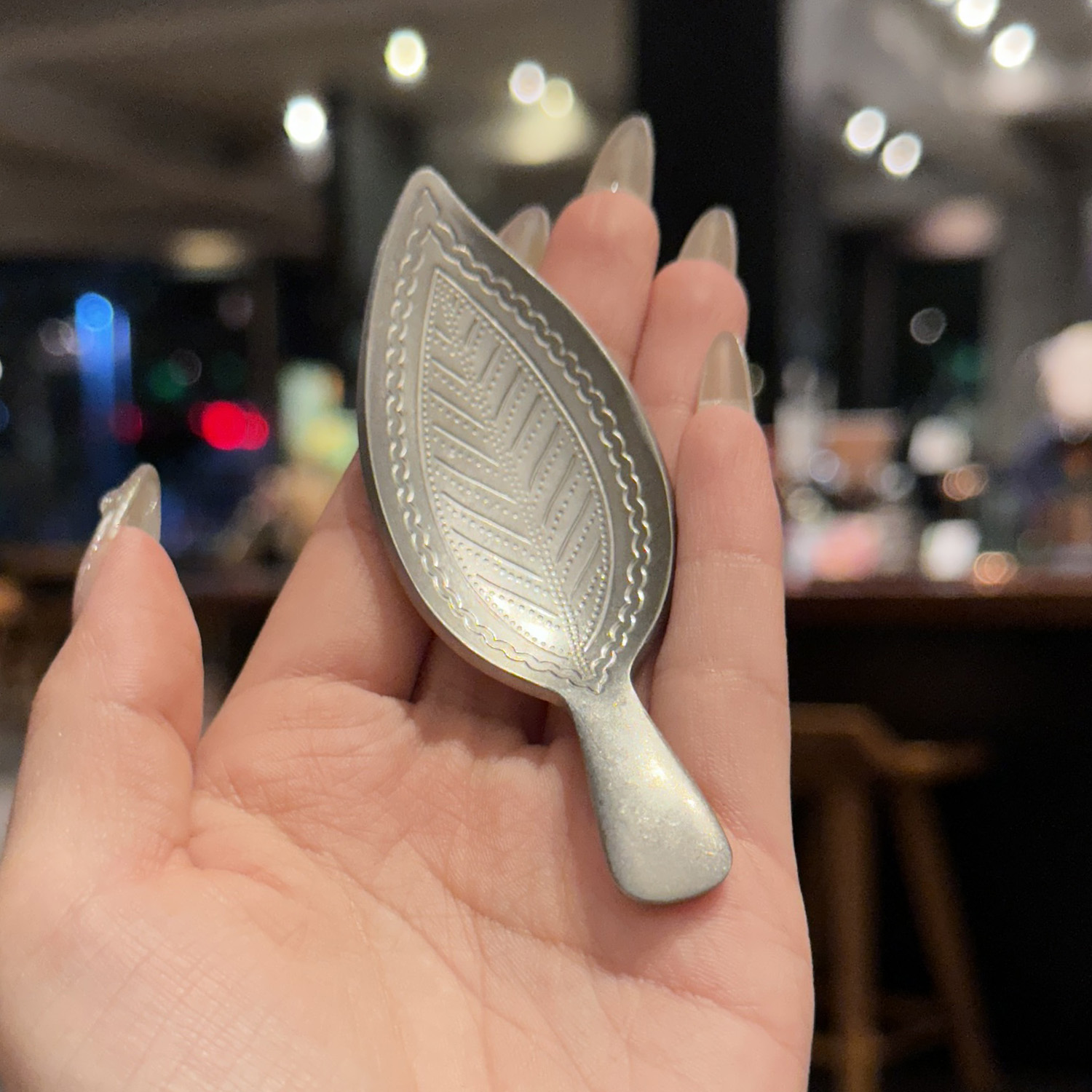 取咖啡/茶叶/奶粉/果粉勺!树叶造型18/10不锈钢茶匙复古分茶勺子