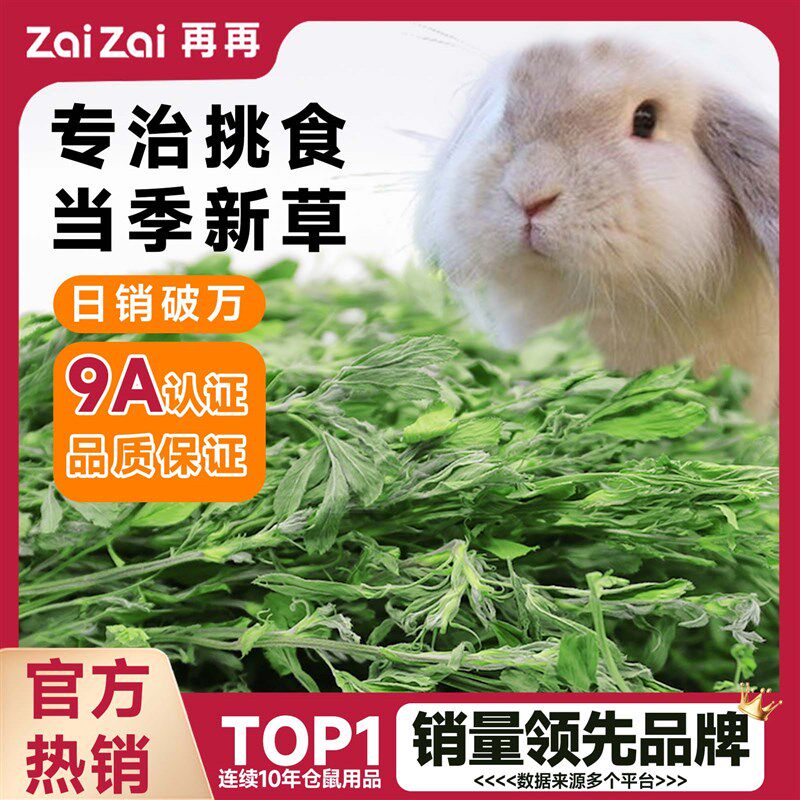 再再苜蓿草兔子食用兔草紫花苜宿干草料幼兔专用兔兔吃的兔粮饲料