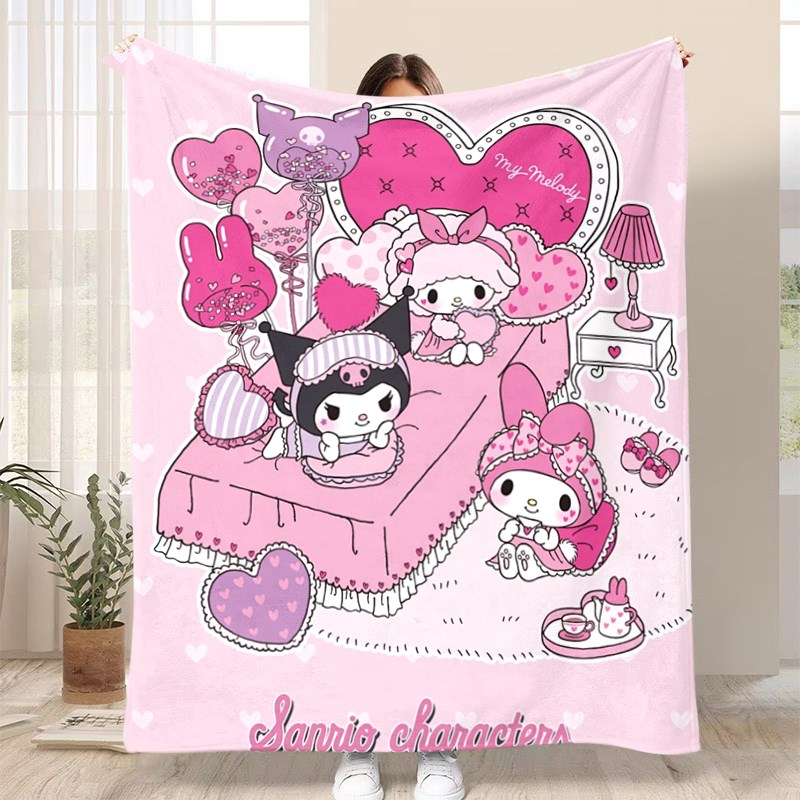 美乐蒂法兰绒毛毯图案定制办y公室空调毯披肩毯沙发毯盖腿毯午睡