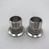 304不锈钢快装 六角外丝卡盘式 外牙接头卡箍外螺纹快速丝扣内接6分