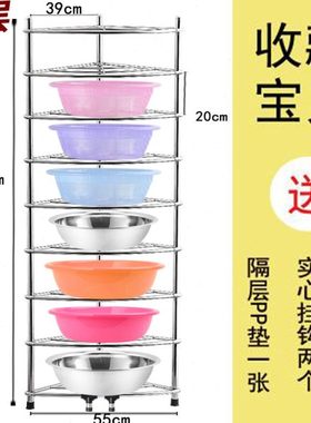 304加厚9层90度不锈钢卫生间厨浴室脸盆面盆架置物三角架宿舍神器