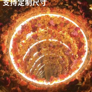 花海镜子材料深渊镜面板亚克力双面半透镜子茶几透镜直径40/45CM