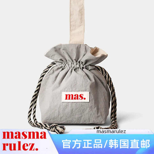 MASMARULEZ 韩国抽绳手腕包帆布手提水桶包束口袋Gray 箱包