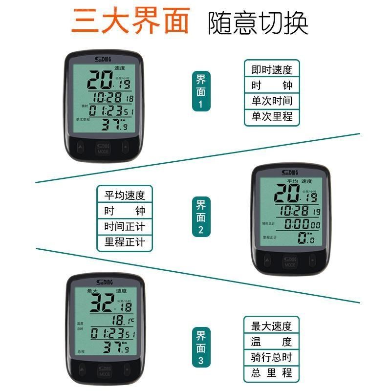 码表自行车速度计里程表夜光防水码表公路车山地车装备