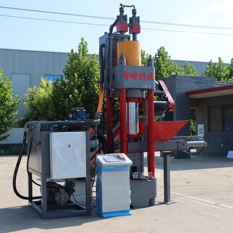 四柱式金属粉末压饼机315吨全自动立式铁屑铁末压饼机金属屑饼机