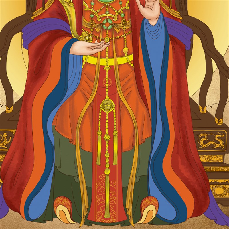 神像人物画西王母娘娘挂画瑶池金母画像卷轴画神仙中式丝绸装饰画图片