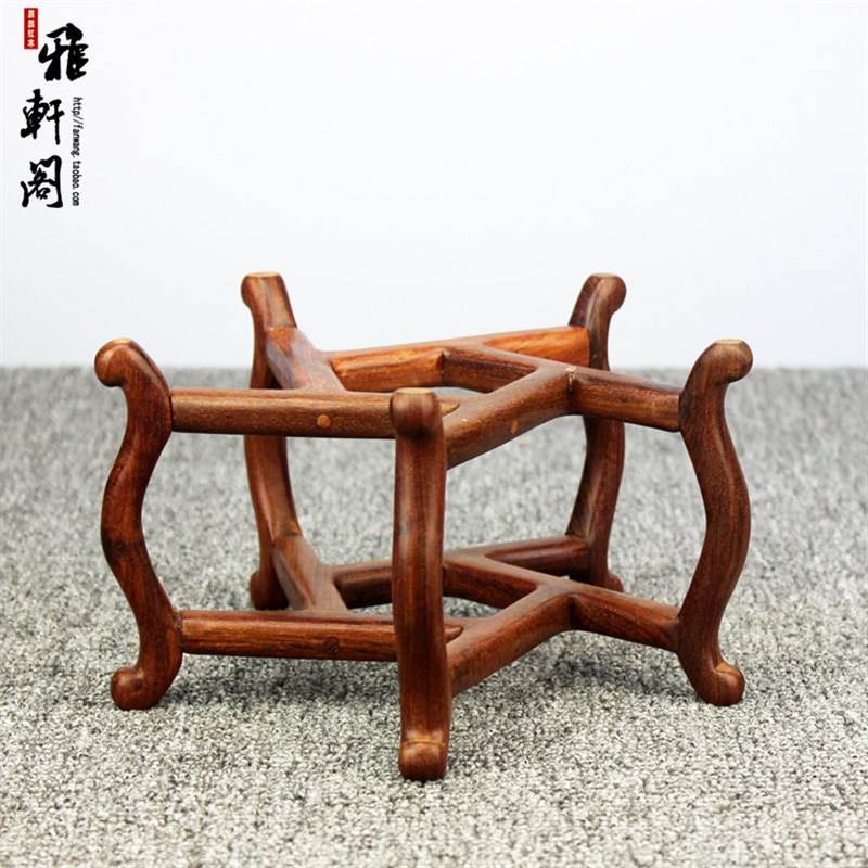 红木工艺品花几碗莲鱼缸托架酒缸花瓶盆景瓷器不规则摆件底座架子