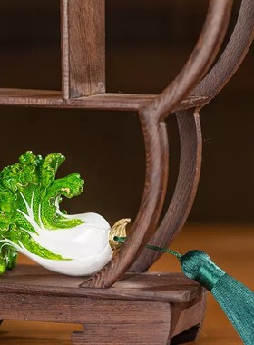 朱炳仁铜 手握百财家居饰品桌面装饰品白菜手把件礼品工艺品