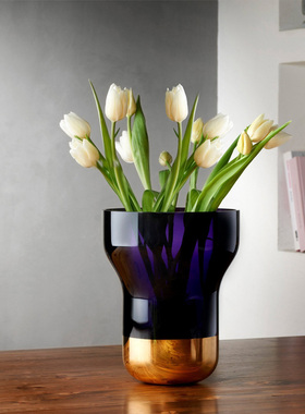 Nud土耳其 紫色玻璃瓶现代果盘家用家居饰品