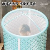 浴室隔断窗洗澡保暖神器浴罩免安装 浴帐家用保温浴照加厚浴帘防水