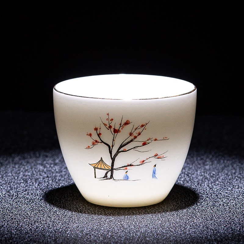 茗心堂旅行茶具快客杯套装陶瓷一壶三杯便携式羊脂玉白瓷功夫茶具