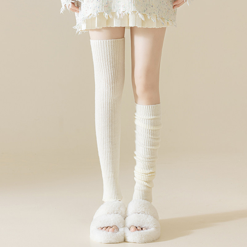 腿袜套泡泡袜毛线袜子女式高筒长筒羊毛小腿护膝过膝袜黑咖灰白色,女士内衣/男士内衣/家居服,长筒袜,淘宝优惠券,粉丝福利购,淘宝优惠卷