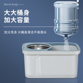 拖把杆旋转通用拖把免手洗家用甩干懒人拖地把头一拖墩布桶拖布净