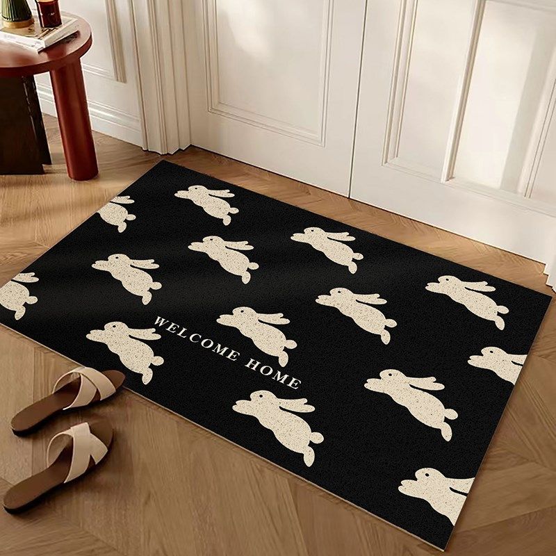 简约卡通兔丝圈入户地垫PVC耐脏脚垫柔软易清理地毯家用玄关耐磨,居家布艺,入户地垫,淘宝优惠券,粉丝福利购,淘宝优惠卷