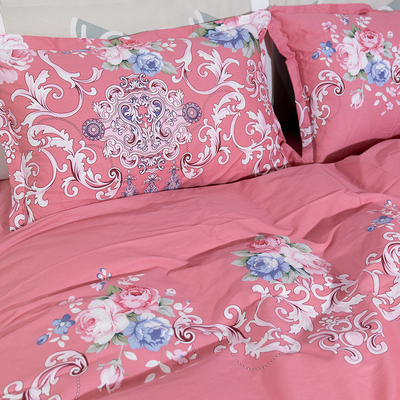 舒适全棉加厚床单双人田园温馨被套纯棉枕套简约床笠可配三四件套