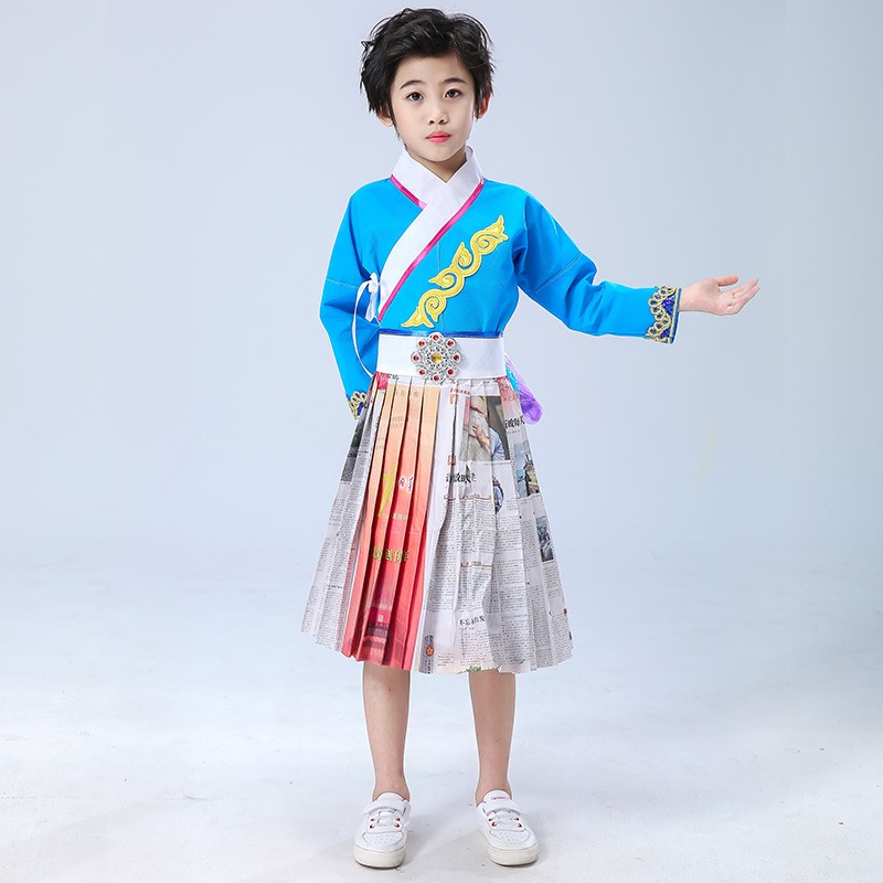 儿童环保服手工制作半成品DIY表演服环保男女亲子环保时装秀服装