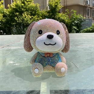 贴钻小黄狗摆件狗狗存钱罐男孩大容量大号宝宝储蓄罐创意储钱罐