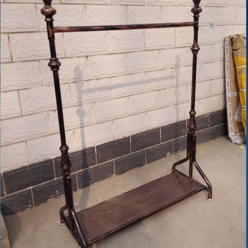 包邮铁艺落地单杠架服装货架复古衣架展示架 落地衣服架中岛架