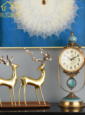铜梅花鹿摆件客厅电视柜玄关软装设计乔迁新居礼品办公室新家摆设