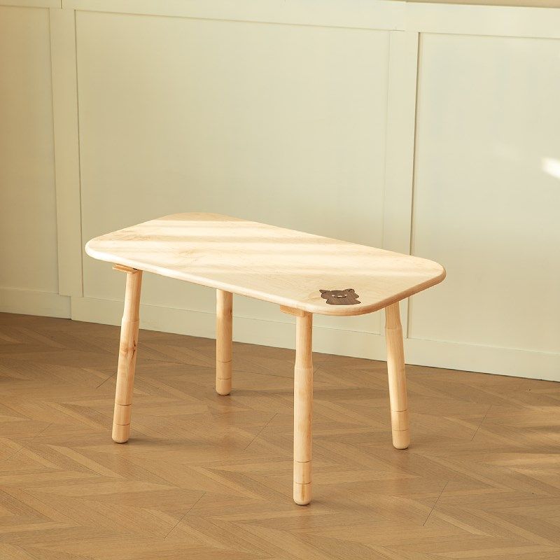 实木儿童升降桌椅幼儿园学习桌卡通生肖桌硬枫木樱桃木桃