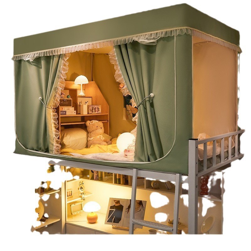 加厚超强遮光床帘蚊帐一体式上铺全包封闭大学生宿舍寝室窗帘下铺