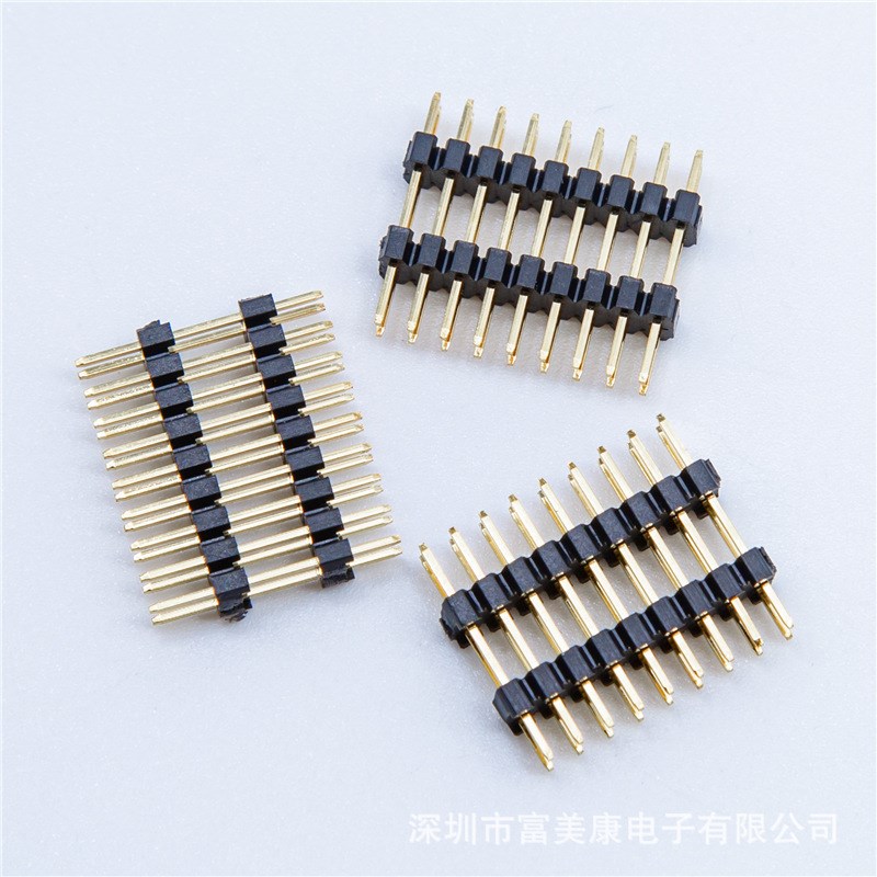 2.54双排针 2.54mm 2*2P-2*40P 180度双排直针双塑胶 塑高供应