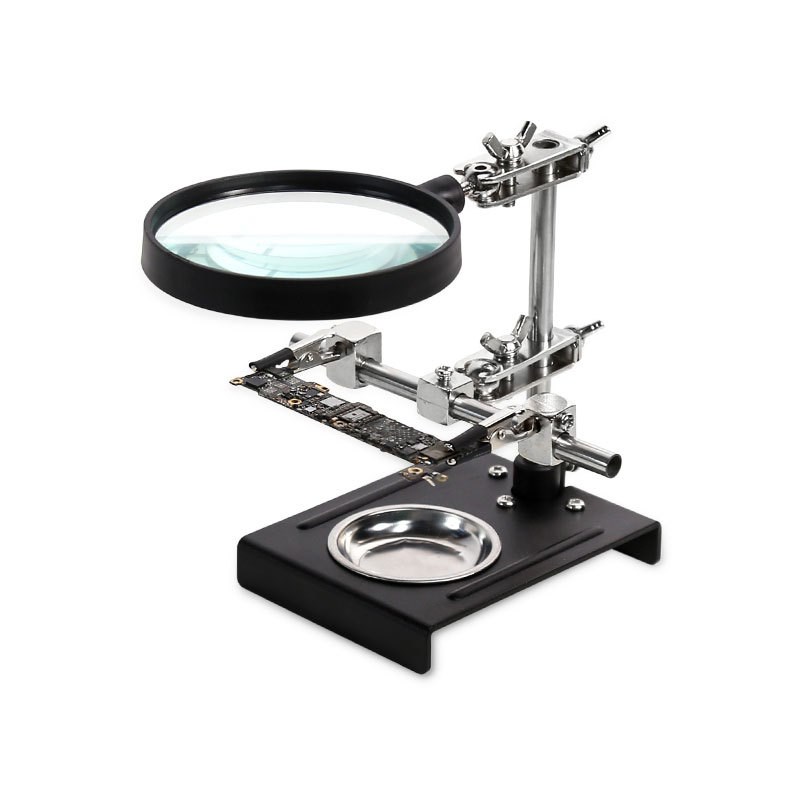 焊接维修夹持放大镜 台式主板夹烙铁架助焊维修工具 电路板卡具