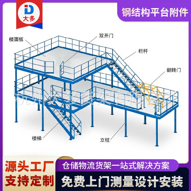 钢结构平台配件升降平台回转滑道斜面滑道大多钢结构平台货架附件