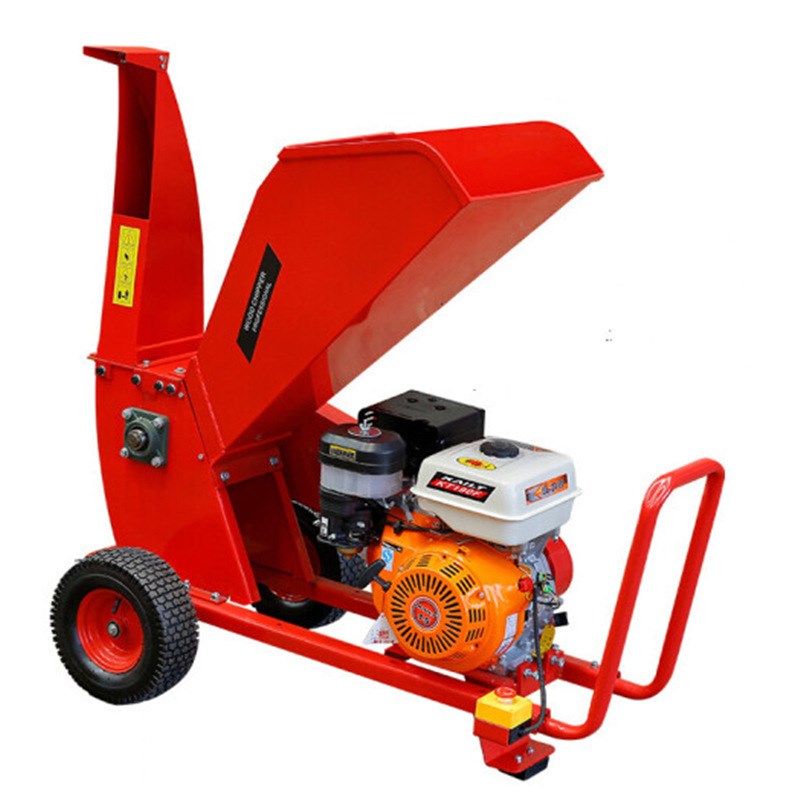 移动式汽油款13马力碎枝机 家用小型干湿树枝粉碎机 葡萄藤粉碎机