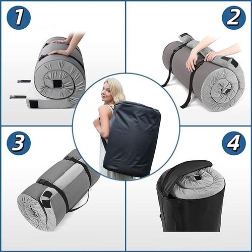 跨境热款单人海绵软垫薄垫卷包便携收纳防滑户外露营垫记忆棉床垫