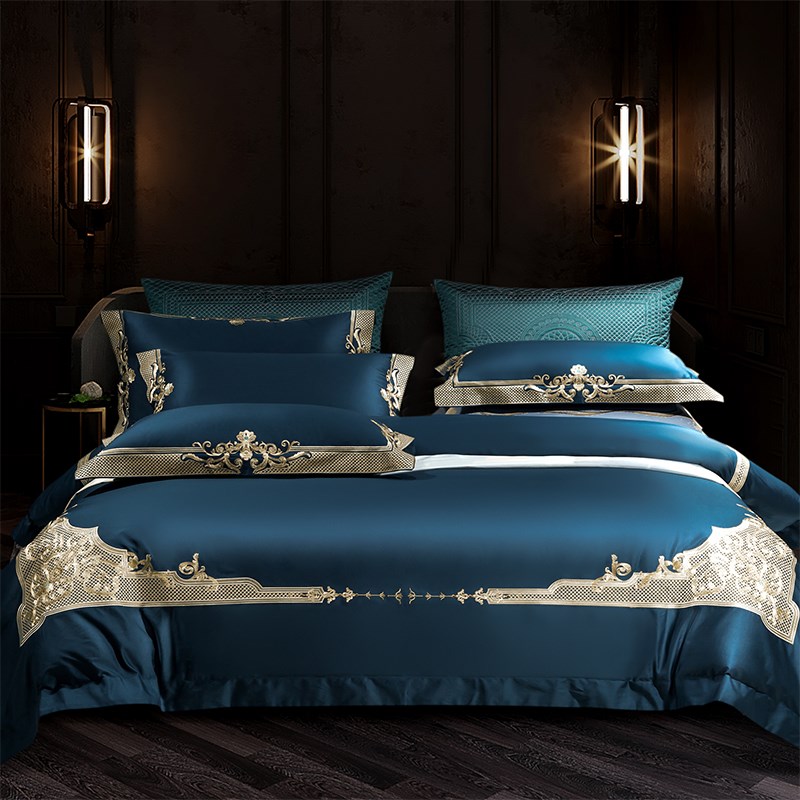 1P2R意大利140支长绒棉红色婚庆四件套 别墅结婚床上