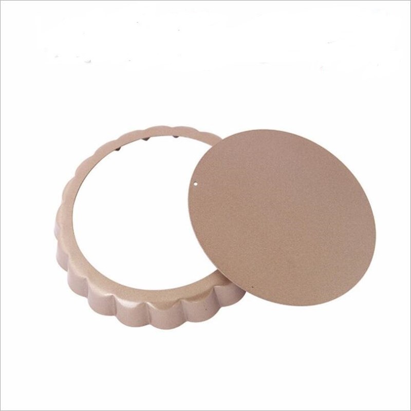 HN6R塔派模具4寸菊花形派盘挞盘金色不沾活底模具烤箱家用