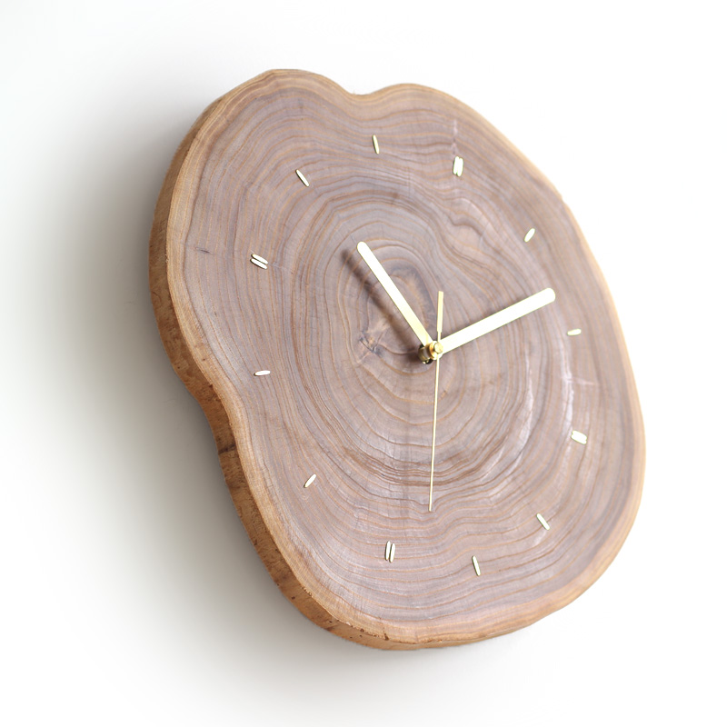 嵌铜实木年轮钟】创意钟表挂钟木质静音钟一寸光阴单品挂表