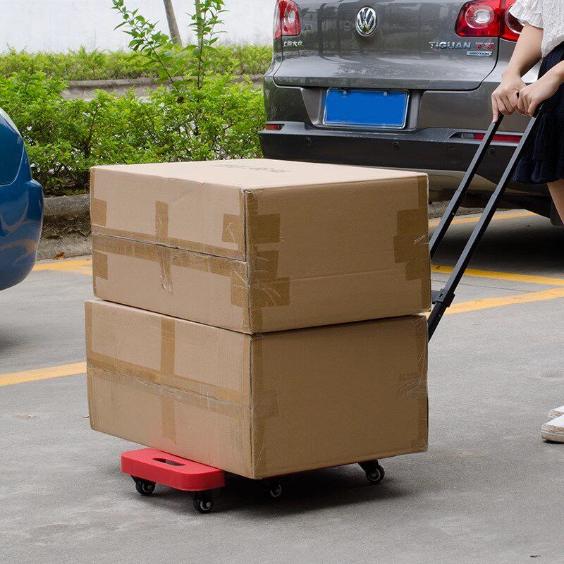 小推车折叠便携伸缩手拉车拉杆车家用平板手推车搬运车拉货小拖车