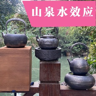 日式 手工砂铁壶高档铸铁茶壶无涂层复古烧水壶电陶炉套装 铁壶茶具