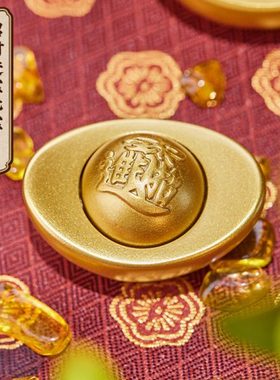 朱炳仁铜招财进宝元宝摆件金元宝铜桌面乔迁礼品礼物聚宝盆装饰品