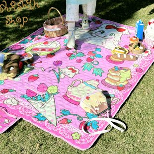 shishihshop原创插画户外草地防潮垫野餐垫车内遮光