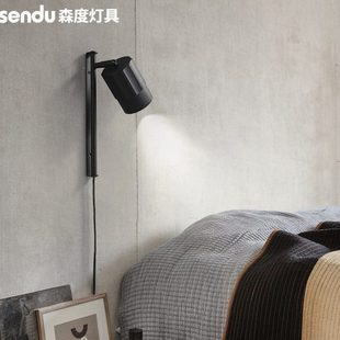 极简床头灯壁灯卧室免接线简约现代客厅背景墙灯个性创意北欧壁灯