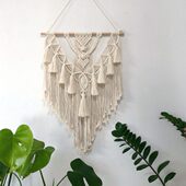 北欧风手工编织挂毯简约风客厅卧室壁挂民宿装 饰 修挂饰流苏墙面装