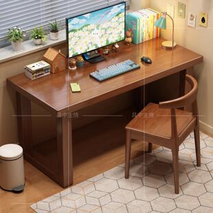 实木小户型书桌家用简约电脑桌卧室学生学习大板桌书房办公工作台