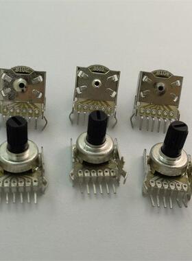 RK1212G 卧式双联电位器 B100K B50K B1K 带中点 柄10MM花