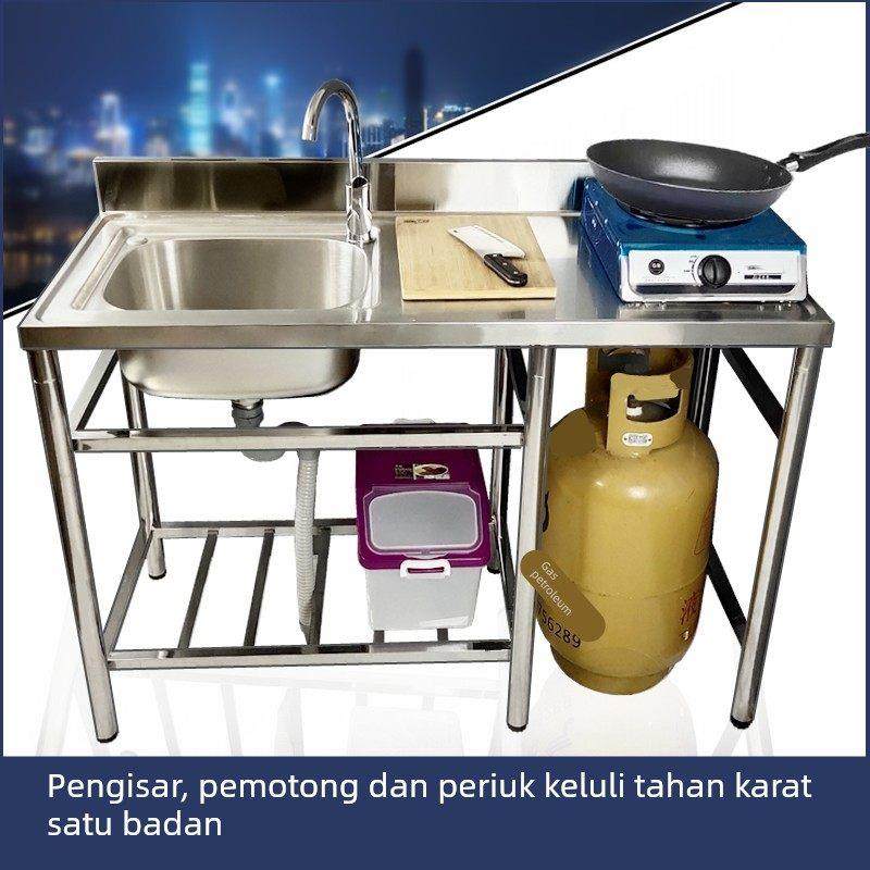 厨房不锈钢水槽带支架煤气灶台一体水槽简易移动洗碗洗菜池打荷台,家装主材,水槽套餐,淘宝优惠券,粉丝福利购,淘宝优惠卷