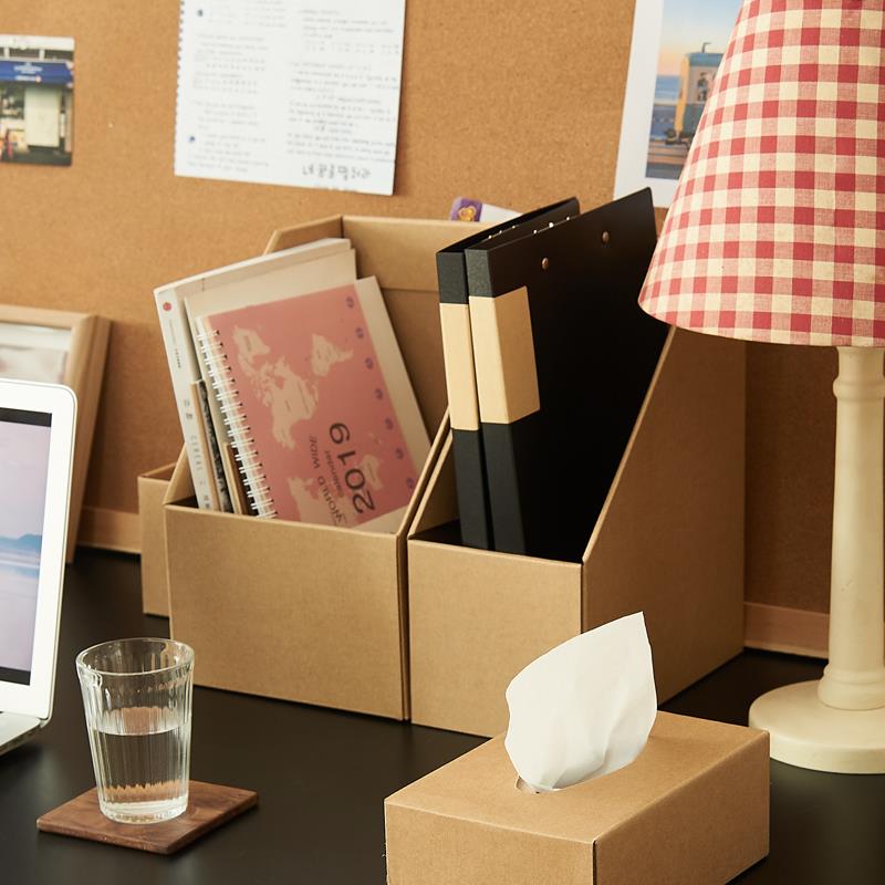 纸质书立架盒文件夹办公桌面A4纸立式文件收纳盒抽屉收纳纸盒置物