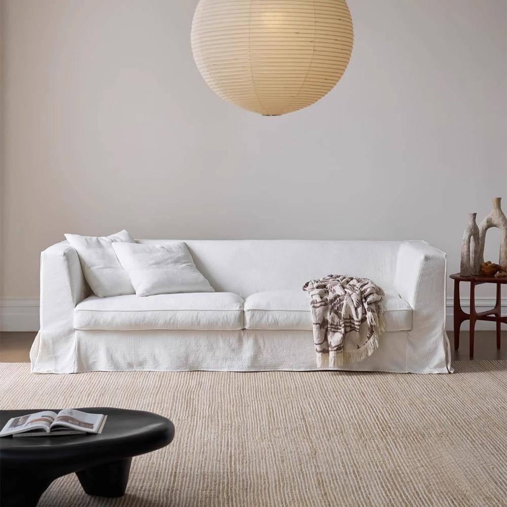 需定制侘寂风亚棉麻布艺中古客厅设计师民宿服装商场酒店全拆洗羽